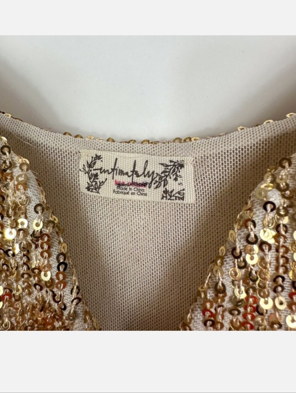 NWOT Free People Sparks Fly Gold Sequin Bodysuit Size Large - Picture 4 of 8